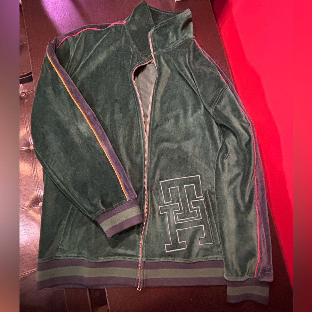 TOMMY HILFIGER X ANTHONY RAMOS Men's Monogrammed Velour Track Jacket
